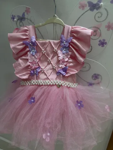 Vestido jardim encantado 1 ano com asinha