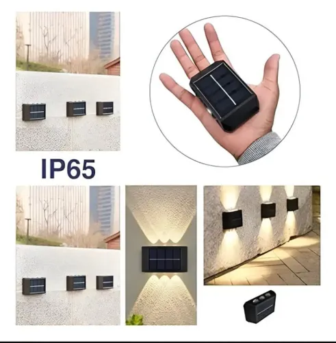 2 arandelas Luminária solar 8 leds