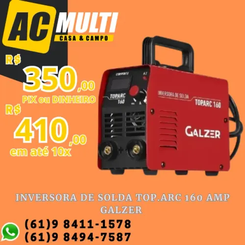 Inversor de Solda TOP.ARC 160 Amp Galzer 