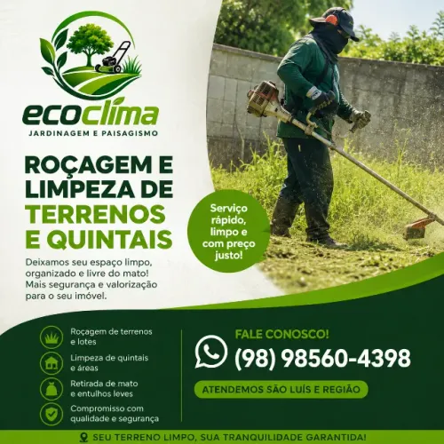 Roçagem e Limpeza de Terrenos e Quintais - São Luís e Região