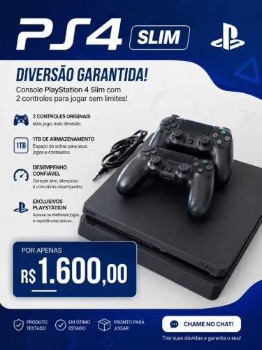 PS4 slim +2 controles