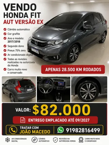 Honda Fit Ex/s/ex 1.5 Flex/flexone 16V 5P Aut. 2018