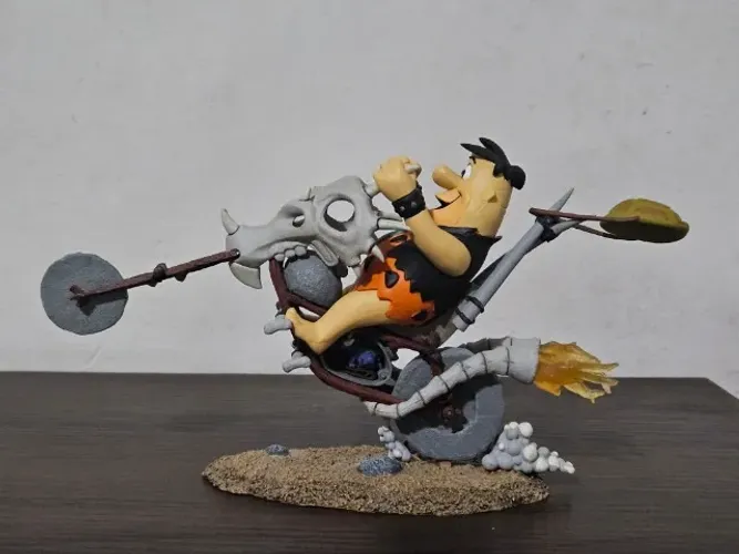 Action Figure Fred Flintstone On Chopper The Flintstones Mcfarlane Hanna Barbera