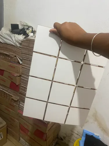 Revestimento branco e azul