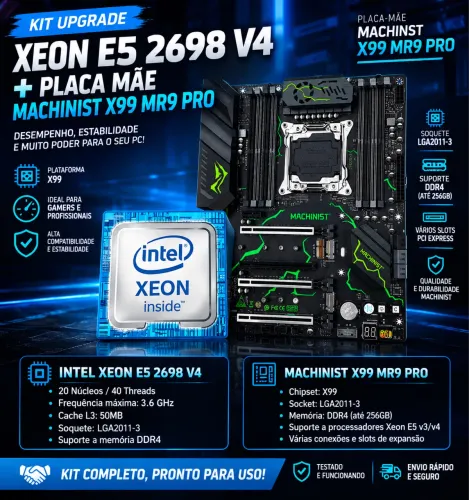 KIT XEON E5 2698 V4 + PLACA MAE MACHINIST X99 MR9 PRO