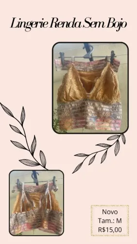 Lingerie Renda Sem Bojo 