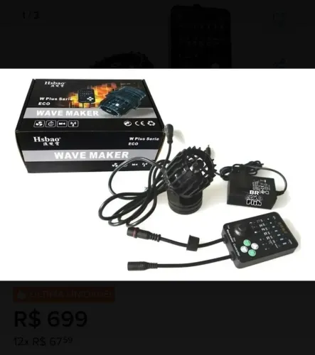 Bomba de Circulação Wave Maker Hsbao W-25 8000L/h Controlador Digital - Semi Nova