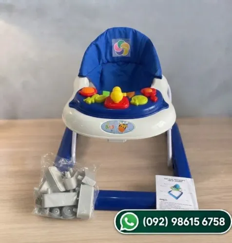 ANDAJA MUSICAL COM BRINQUEDOS AZUL ESCURO