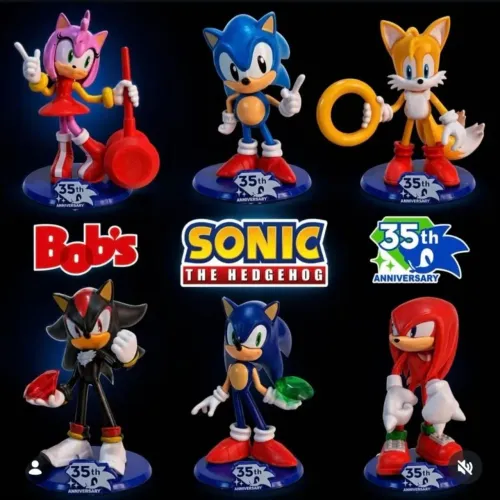 Bonecos Sonic Lacrados Bobs 2026 35 Aniversário (Unidade)