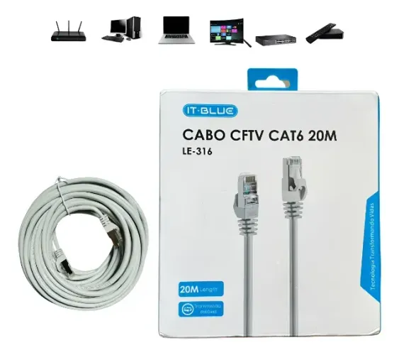 CABO DE REDE CAT6 20M LE-316