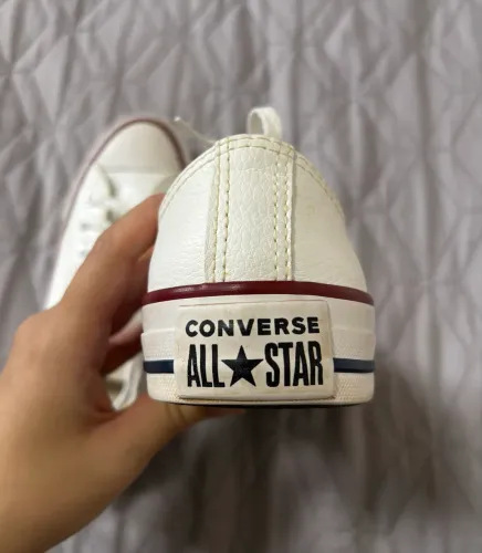 All Star branco de couro