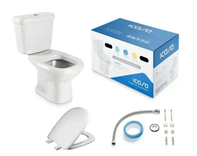 Kit Vaso Sanitário branco com Caixa Acoplada Sabatini Icasa