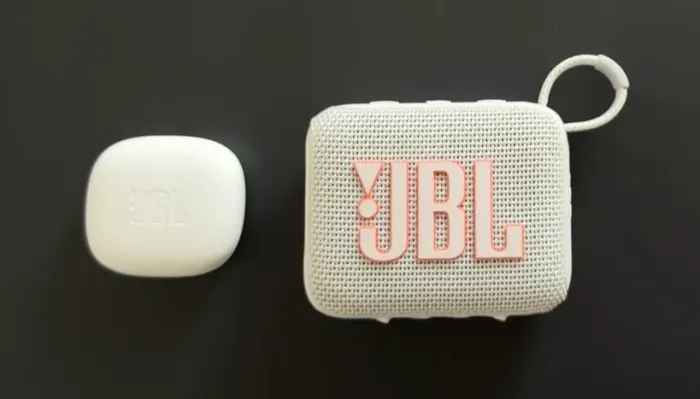 JBL WAVE FLEX E JBL GO 4 BRANCO FONE DE OUVIDO SEM FIO E CAIXA DE SOM