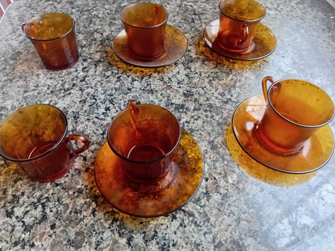 Jogos de xicara com 6 chicara vidro completo