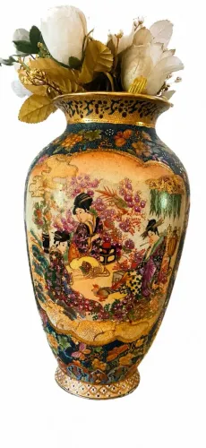 Vaso decorativo oriental de porcelana chinesa