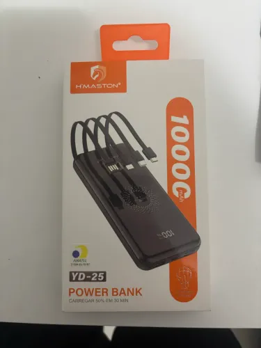 Power Bank 10.000mAh com Wireless e Cabos - Novo, Apenas Testado