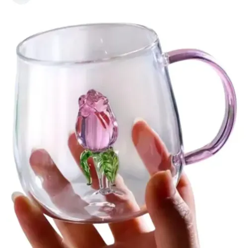Caneca decorativa rosa 
