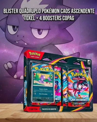 Pokémon TCG - Blister Quádruplo Caos Ascendente: Toxel<br><br>Caos Ascendente: Toxel