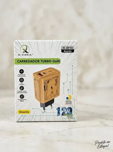 Carregador TURBO 120 W Android e IPhone Cabo 4 em 1