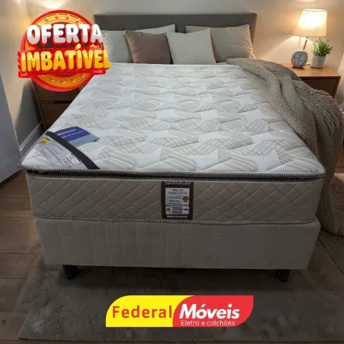 Cama de Casal Bom Pastor Colchão c/ 32cm de altura e Base Padrão - Entregamos