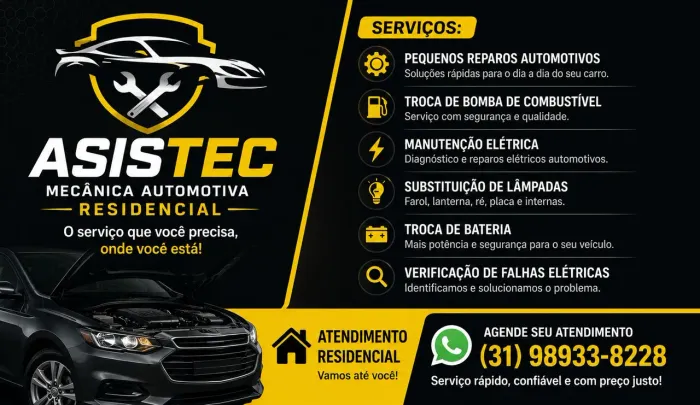 ? MECÂNICA AUTOMOTIVA RESIDENCIAL em Betim MG ?