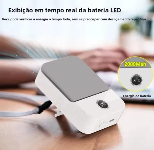 Ventilador recarregável portátil 3 velocidades