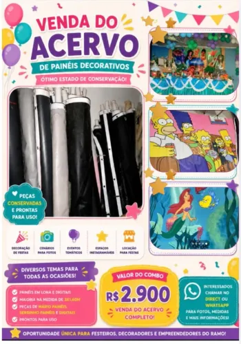 Acervo de 80 Painéis de festa SOMENTE COMBO
