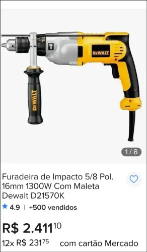 Furadeira 5/8 Dewalt Mod d21570k