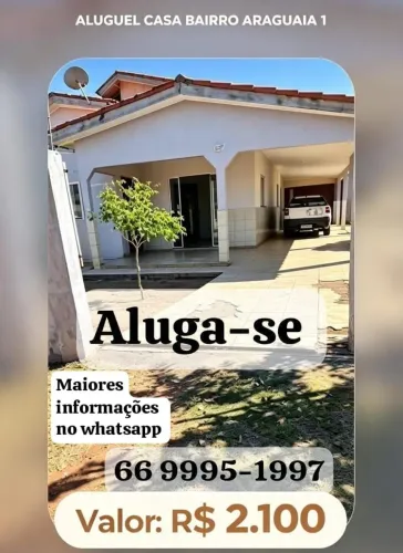 Casa pra alugar em Guarantã