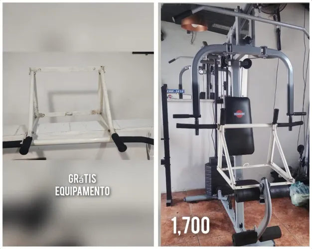 Estação musculação kenkorp em ótimo estado leva grátis um equipamento de exercícios 