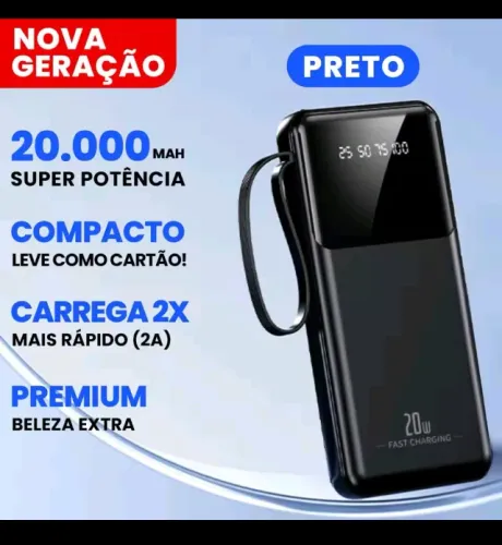 [LACRADO] Powerbank 20000 mAh LegalPlus carregamento rápido - Android iPhone - com display