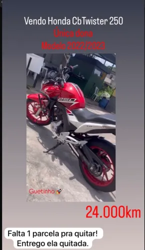 Vendo Honda Cb Twister 250cc 2022 Vermelha