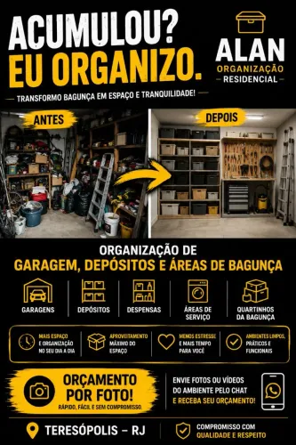 Organização de Garagem, Depósito e Áreas de Bagunça | Teresópolis