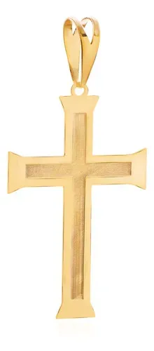 Pingente Crucifixo Ouro 18k 750 Maciço 25 mm Peso 1.50 Gramas