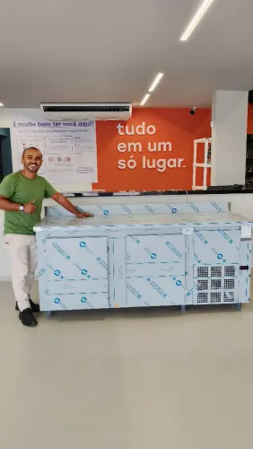 BALCÃO REFRIGERADO DE ENCOSTO INOX 2 METROS GELOPAR