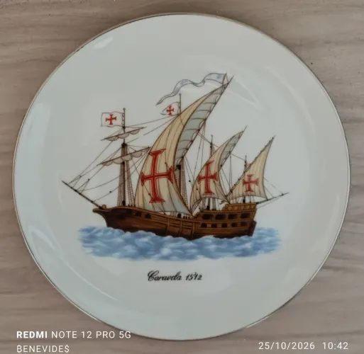 Prato decorativo caravela portuguesa 1512