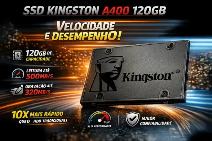 SSD Original Kingston SA400S37120G 120 GB para Notebook, Laptop, All-In-One, Mac, PC, etc.