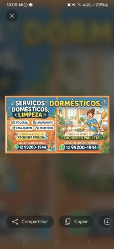Serviços domésticos, limpeza