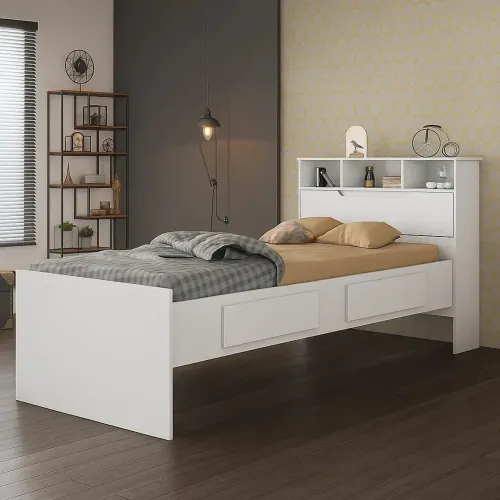 Cama Ravena Sem Cama Auxiliar Solteiro 2 Gavetas e Baú  - pronta entrega 