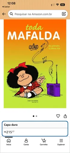 Livro Mafalda Capa Dura