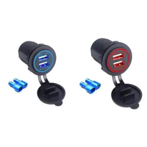 Tomada Carregador USB Duplo Para Moto E Carro À Prova D'Água