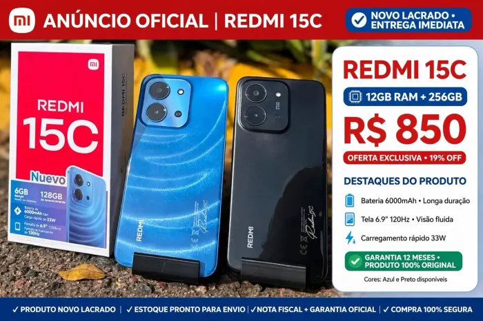 Celular redimi 15c 12 gb ram 256gb ( NOVO, Lacrado)