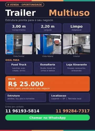 Vende-se Trailer Multiuso