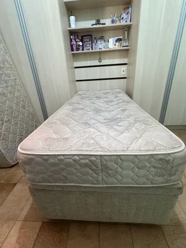 Cama box baú solteiro + colchão Probel
