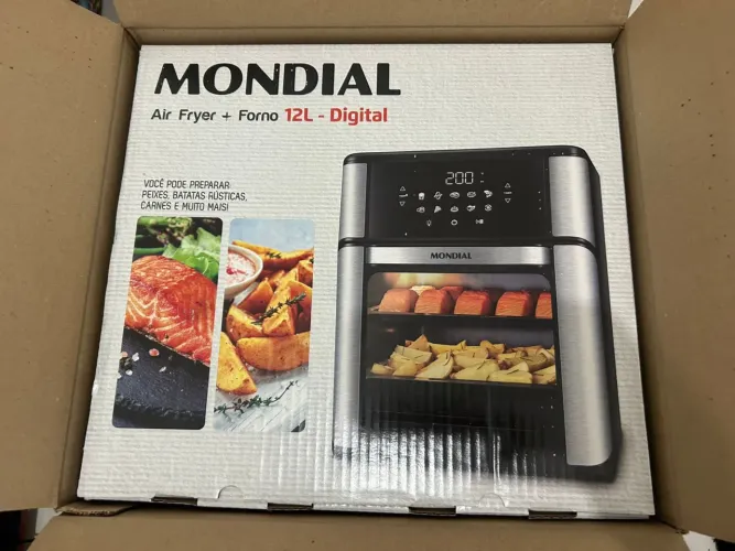 Air Fryer Mondial Forno -Preto e Inox 12L