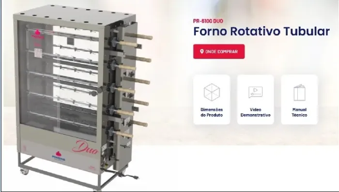 FORNO ROTATIVO TUBULAR NOVO