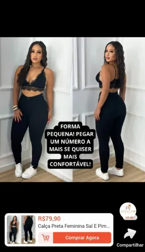 CALÇA PRETA SAL E PIMENTA NOVA NA ETIQUETA