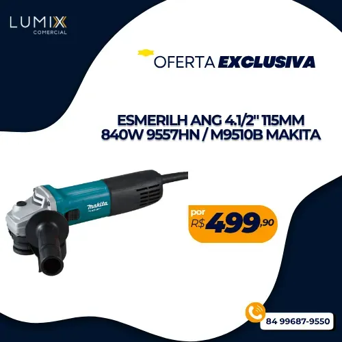 ESMERILHADEIRA ANG 4.1/2" 115MM 840W 9557HN / M9510B MAKITA