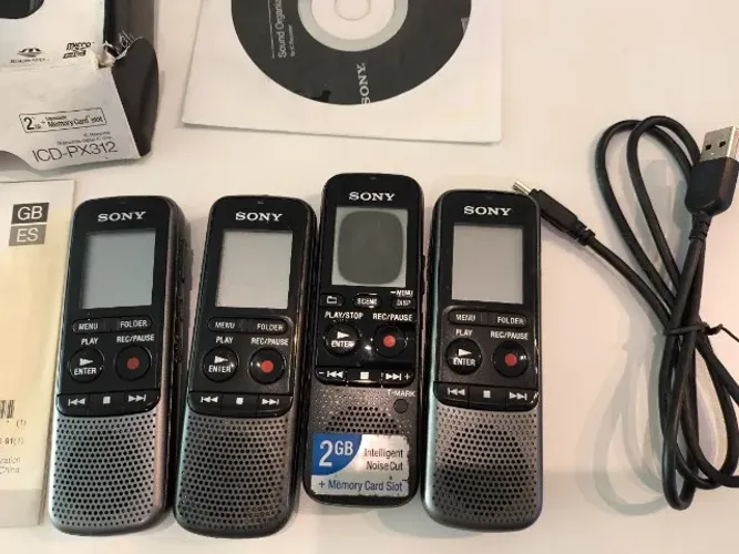 Gravador de voz digital SONY - para reparo - NÃO ESTÁ LIGANDO - 4 unidades