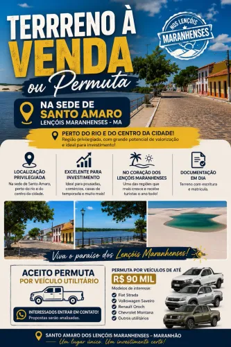 TROCO TERRENO NOS LENÇÓIS MARANHENSES POR CARRO UTILITÁRIO